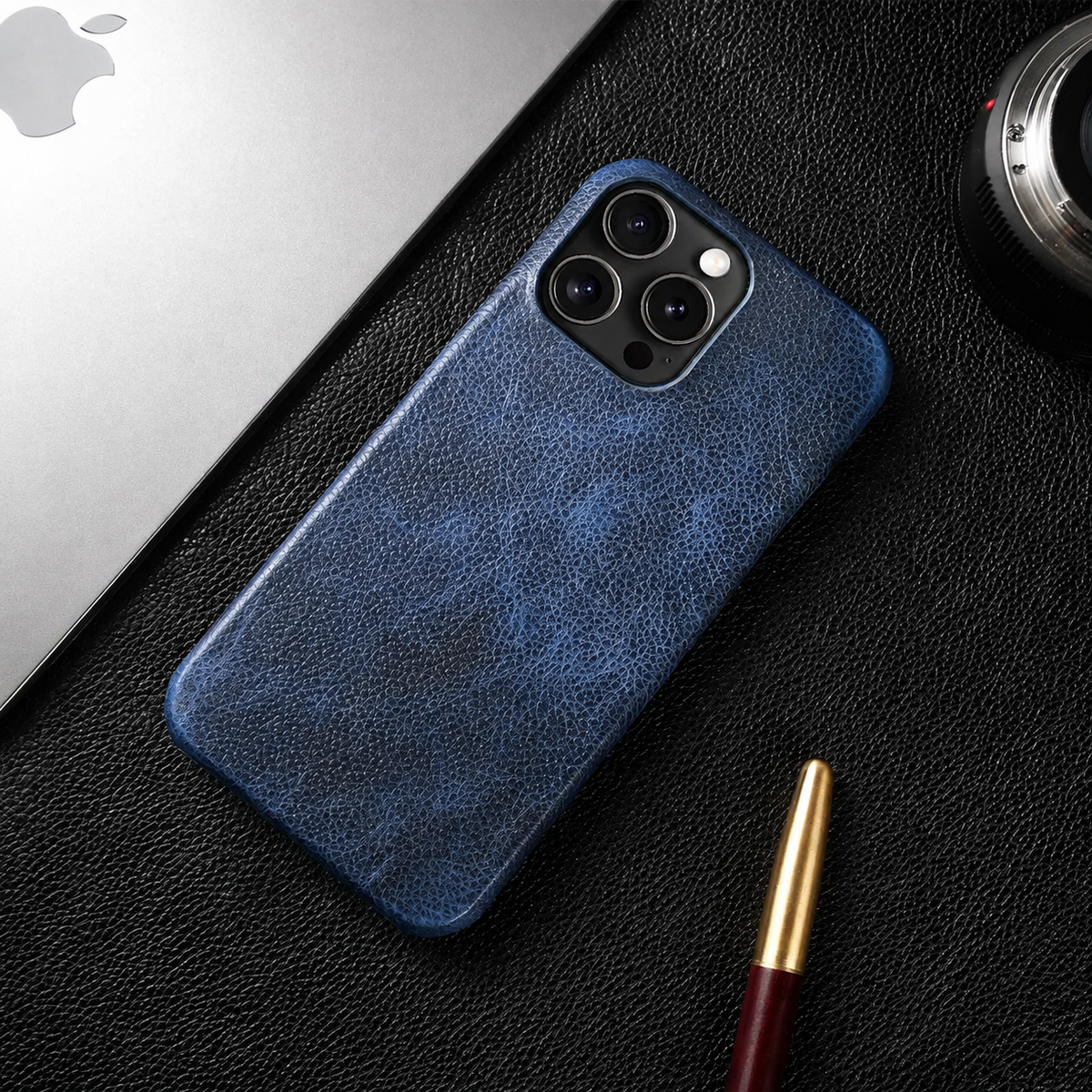 Premium iPhone Case MagSafe Compatible Genuine Leather Shockproof Protective Cover Strap Design Camera Lens Protection Slim Magnetic Carry Strap Design