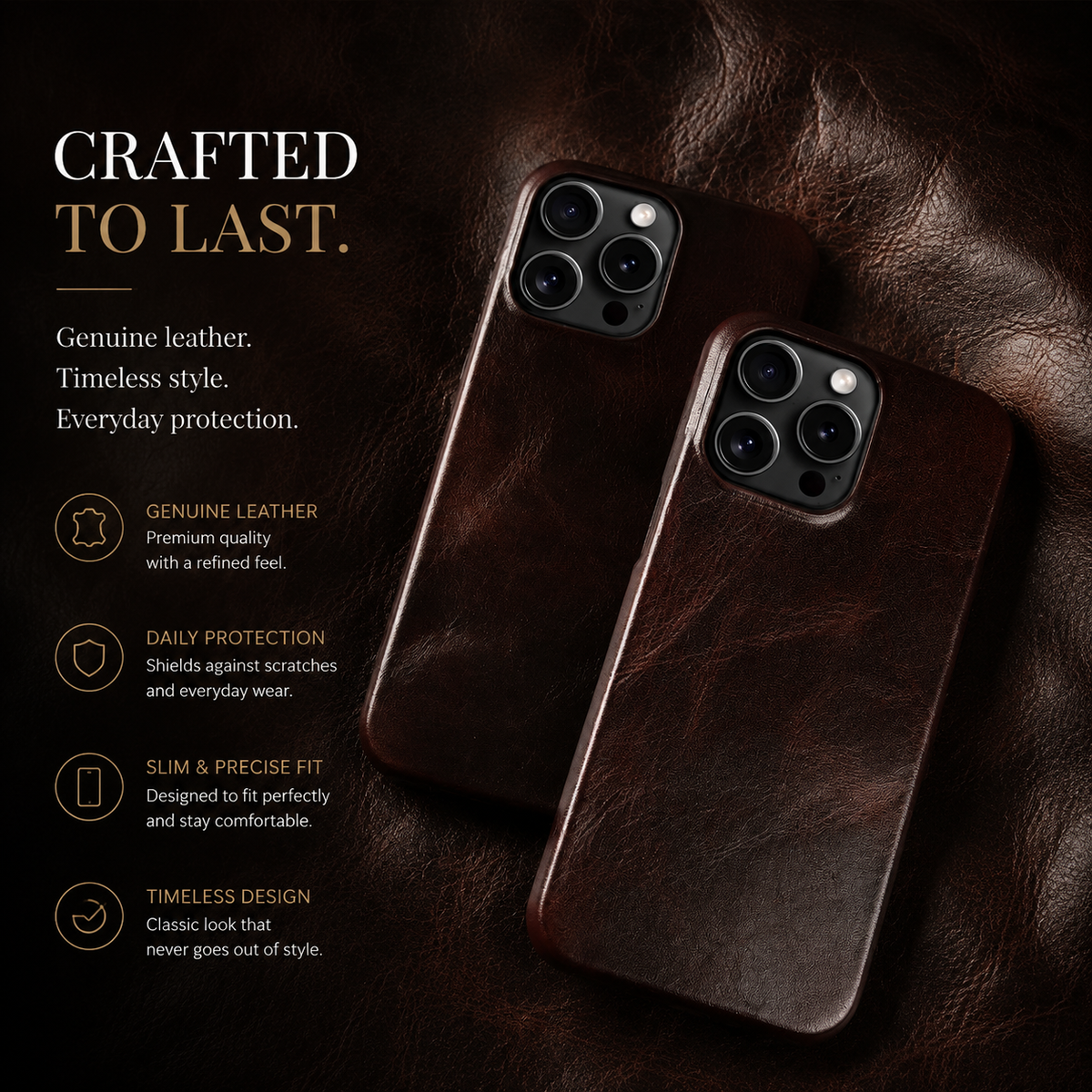 Premium iPhone Case MagSafe Compatible Genuine Leather Shockproof Protective Cover Strap Design Camera Lens Protection Slim Magnetic Carry Strap Design