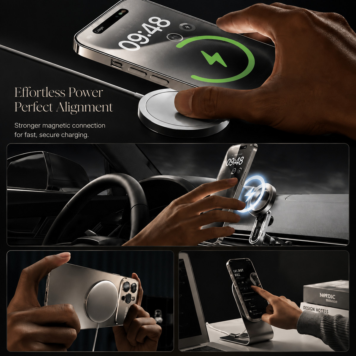 Premium iPhone Case MagSafe Compatible Glass Back Cover Magnetic Shockproof Protective Camera Lens Guard Anti Fingerprint Clear Slim Design
