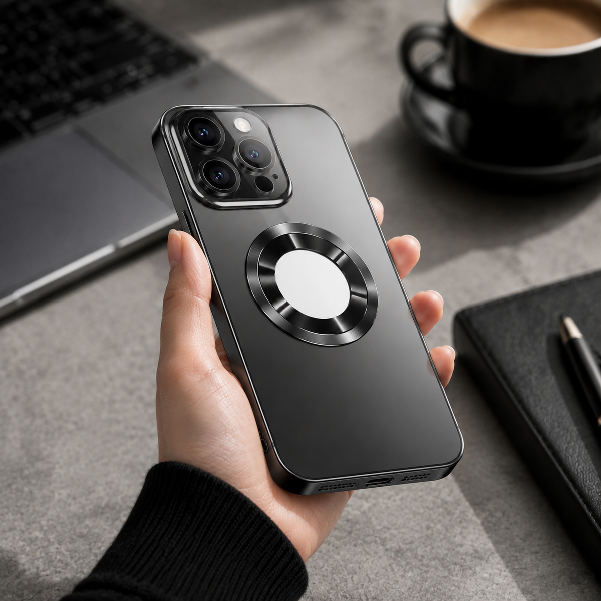 Premium iPhone Case MagSafe Compatible Glass Back Cover Magnetic Shockproof Protective Camera Lens Guard Anti Fingerprint Clear Slim Design