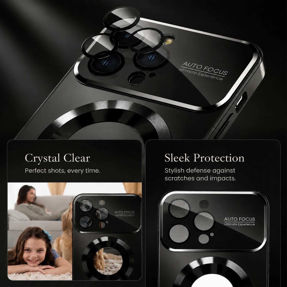 Premium iPhone Case MagSafe Compatible Glass Back Cover Magnetic Shockproof Protective Camera Lens Guard Anti Fingerprint Clear Slim Design