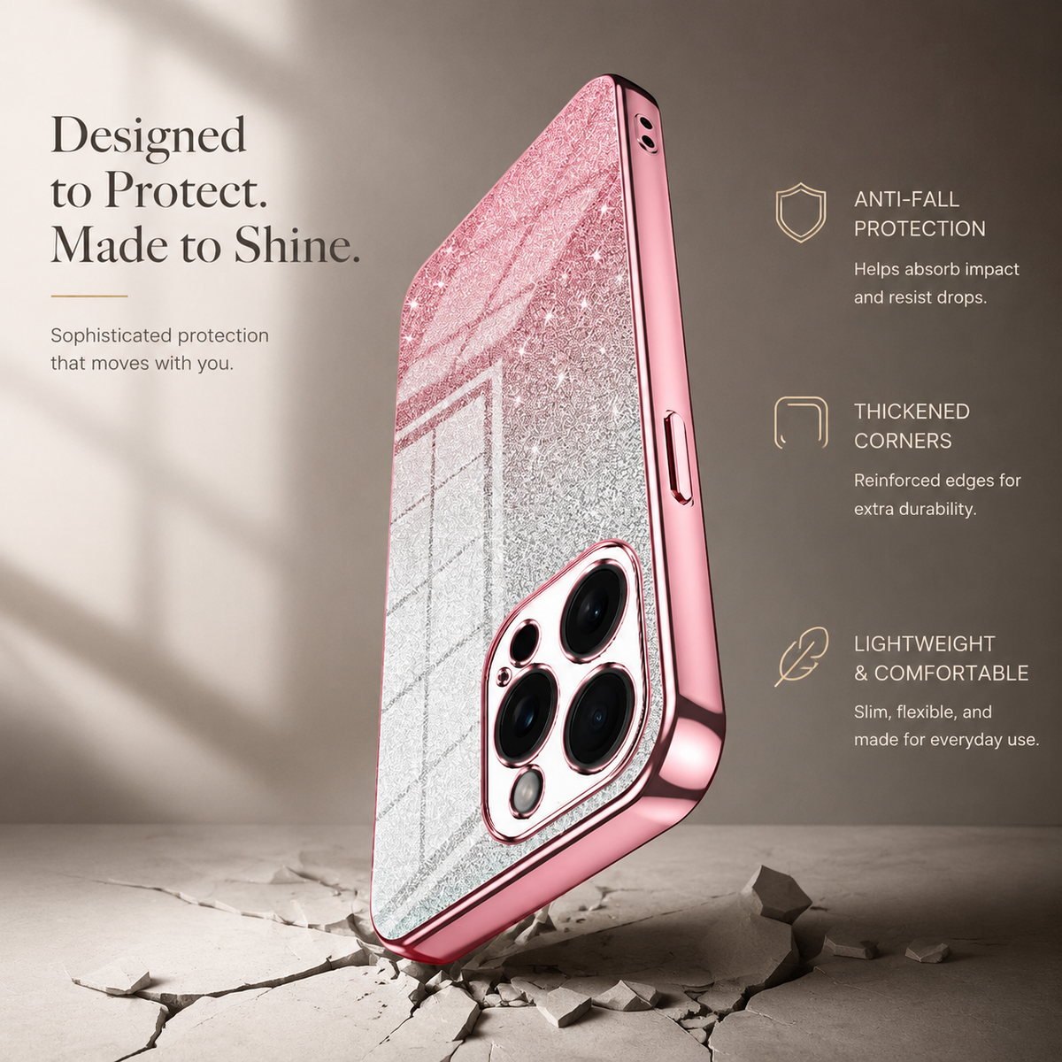 Premium iPhone Case MagSafe Compatible Glitter TPU Shockproof Protective Cover Camera Lens Protection Slim Magnetic Lightweight Scratch Resistant Design