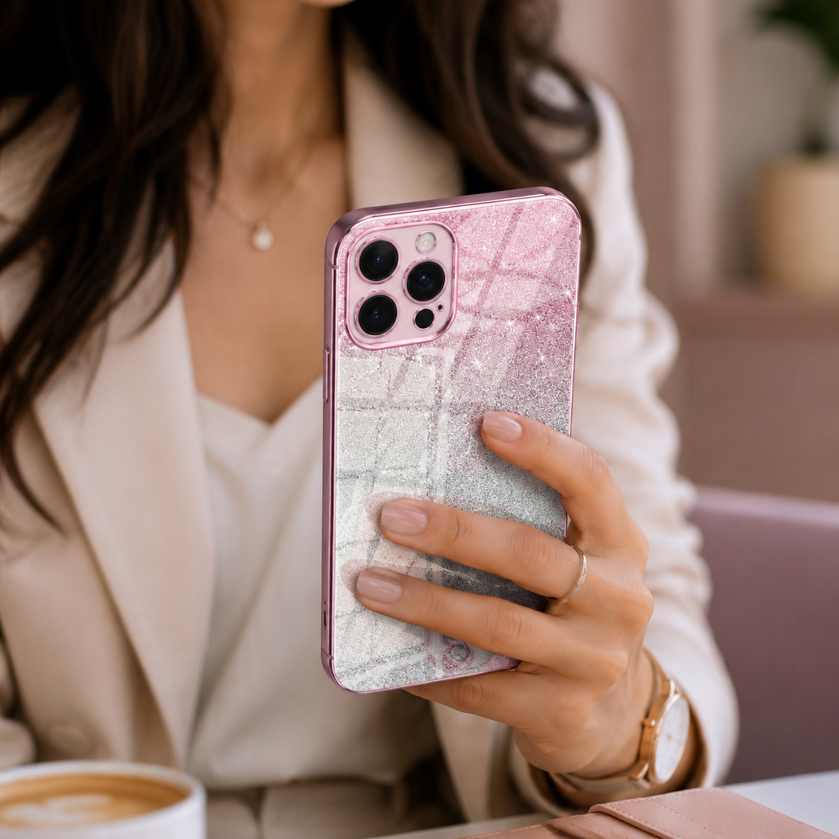 Premium iPhone Case MagSafe Compatible Glitter TPU Shockproof Protective Cover Camera Lens Protection Slim Magnetic Lightweight Scratch Resistant Design