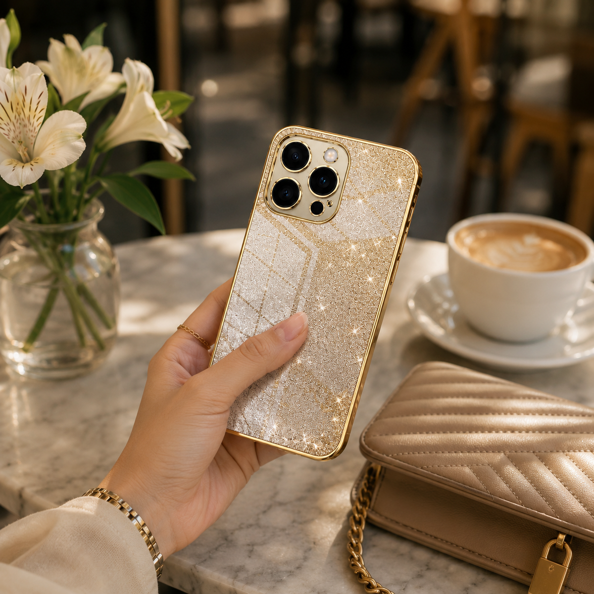Premium iPhone Case MagSafe Compatible Glitter TPU Shockproof Protective Cover Camera Lens Protection Slim Magnetic Lightweight Scratch Resistant Design
