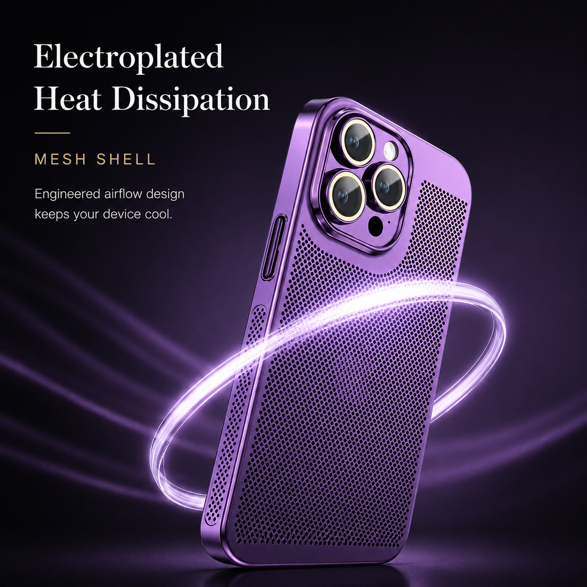 Premium iPhone Case MagSafe Compatible Honeycomb Texture Heat Dissipation Shockproof Protective Cover Camera Lens Protection Slim Design