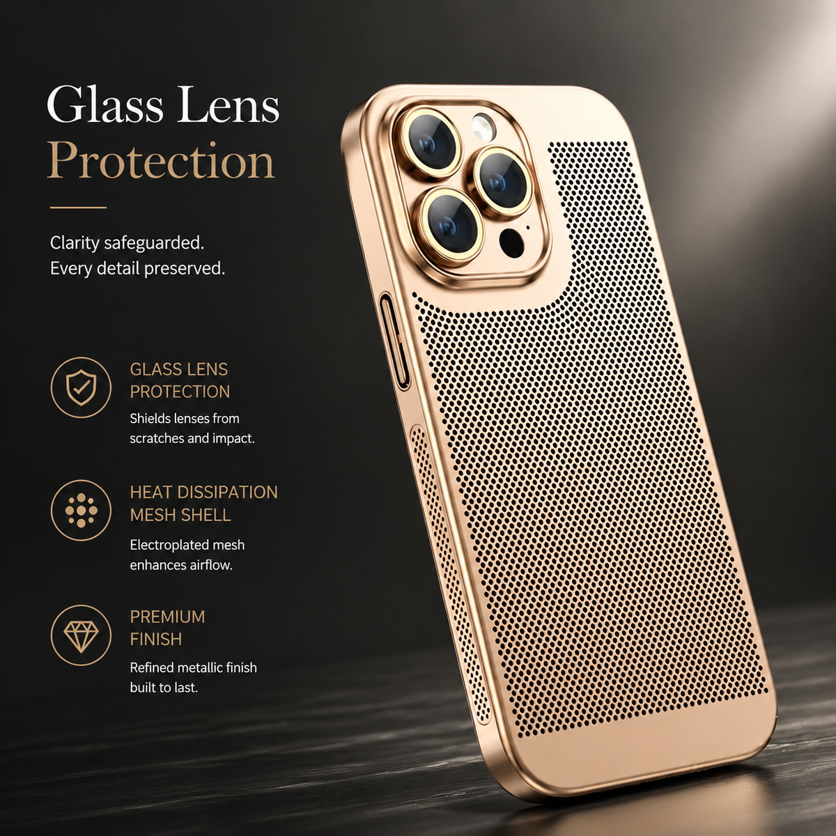 Premium iPhone Case MagSafe Compatible Honeycomb Texture Heat Dissipation Shockproof Protective Cover Camera Lens Protection Slim Design