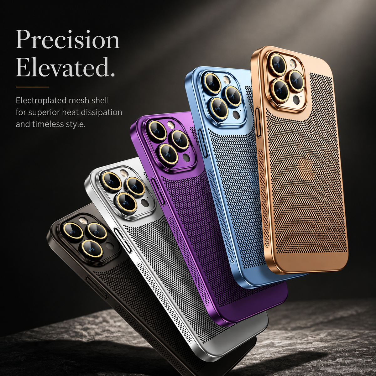 Premium iPhone Case MagSafe Compatible Honeycomb Texture Heat Dissipation Shockproof Protective Cover Camera Lens Protection Slim Design
