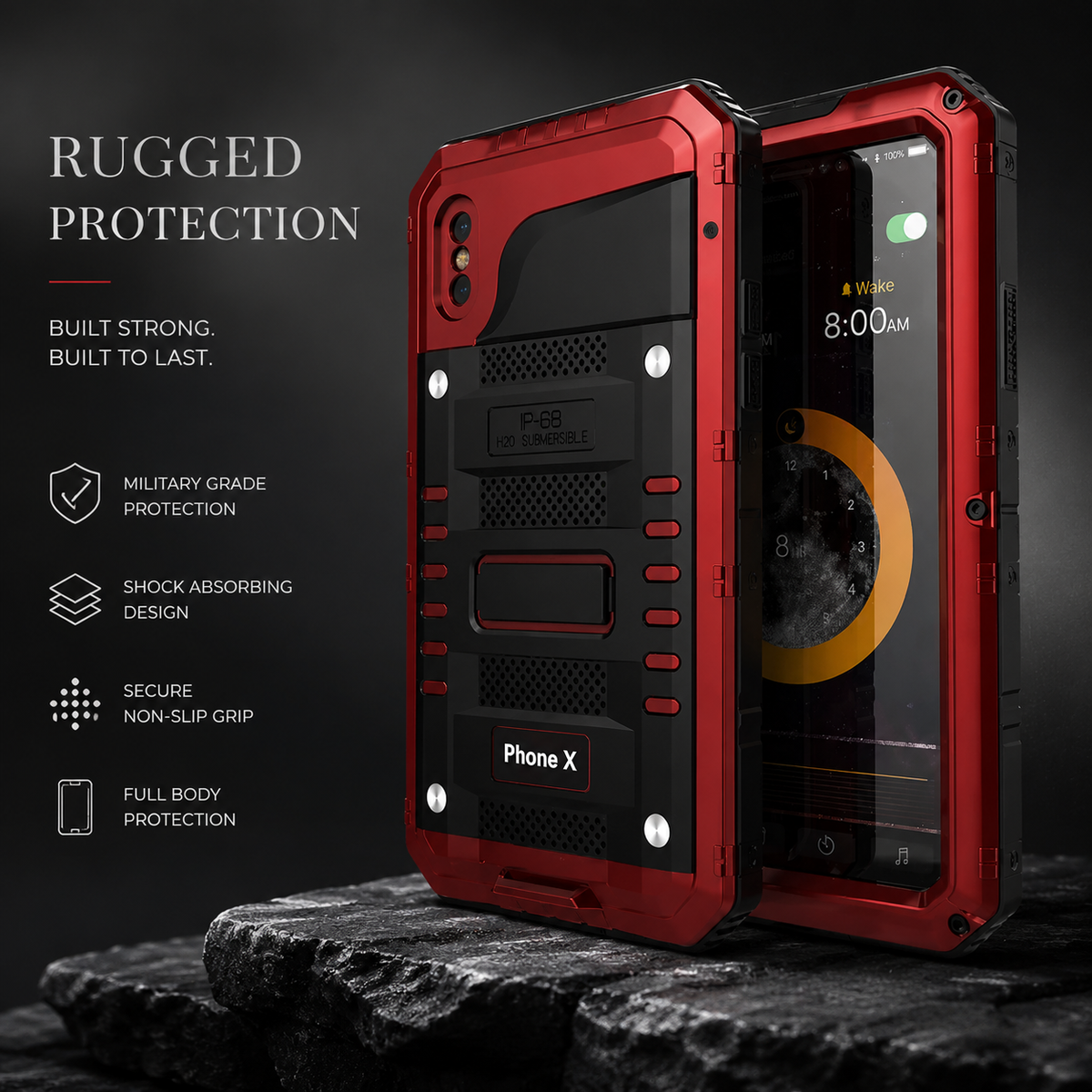 Premium iPhone Case MagSafe Compatible IP68 Waterproof Protective Cover Aluminum Armor Frame Camera Lens Guard Shockproof Full Body Design