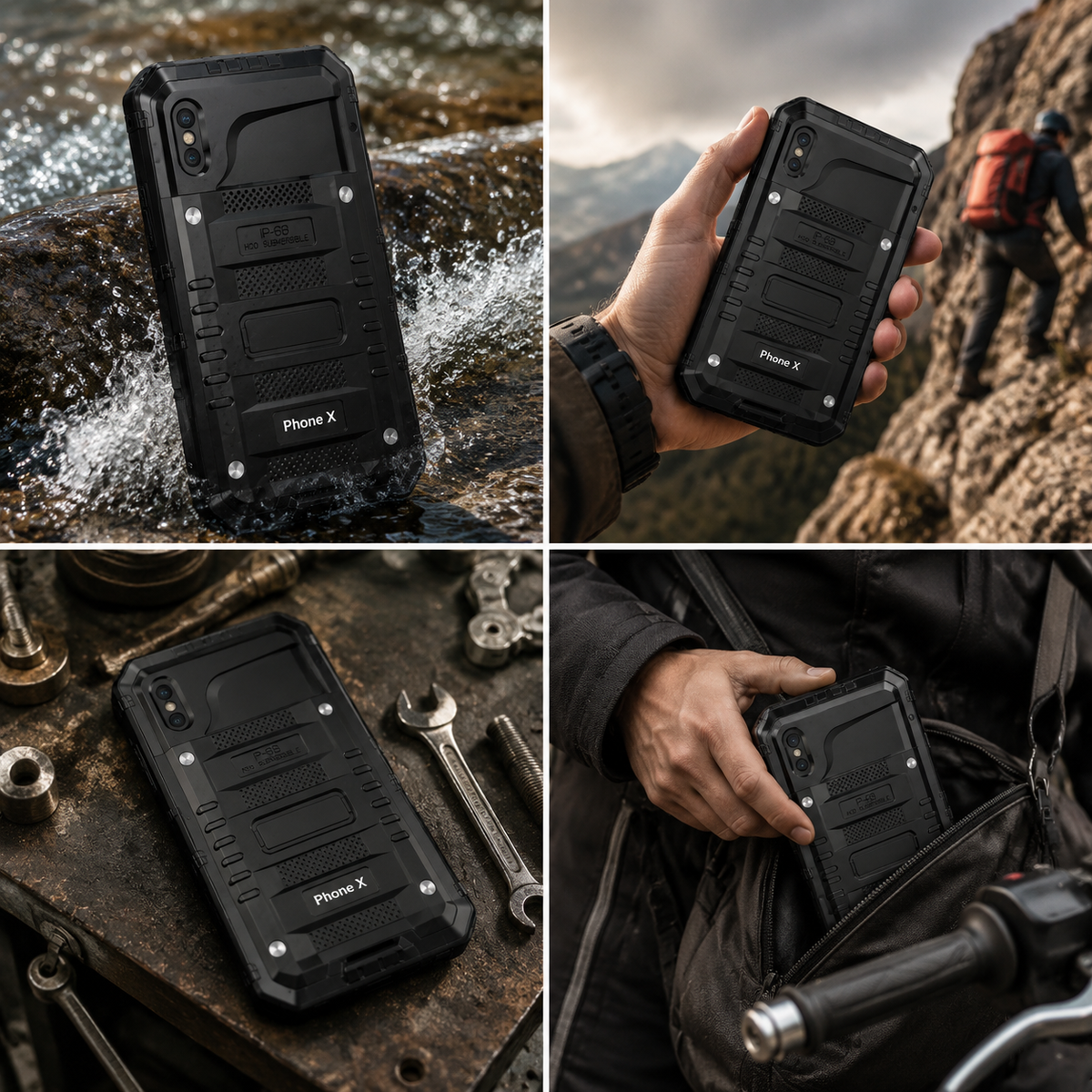Premium iPhone Case MagSafe Compatible IP68 Waterproof Protective Cover Aluminum Armor Frame Camera Lens Guard Shockproof Full Body Design