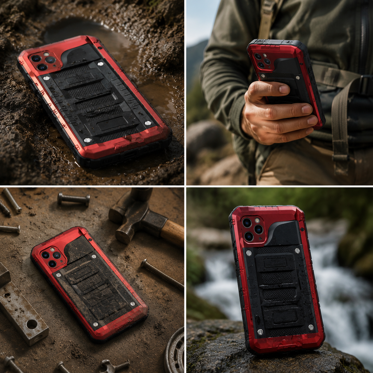 Premium iPhone Case MagSafe Compatible IP68 Waterproof Protective Cover Aluminum Armor Frame Camera Lens Guard Shockproof Full Body Design
