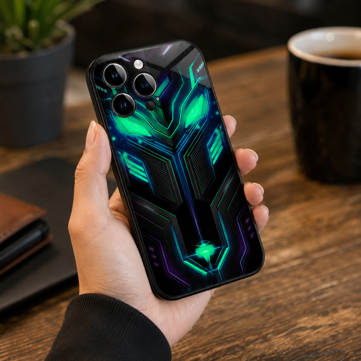 Premium iPhone Case MagSafe Compatible LED Notification Light Shockproof Protective Cover Mecha Design Camera Lens Protection Ultra Thin Slim Design