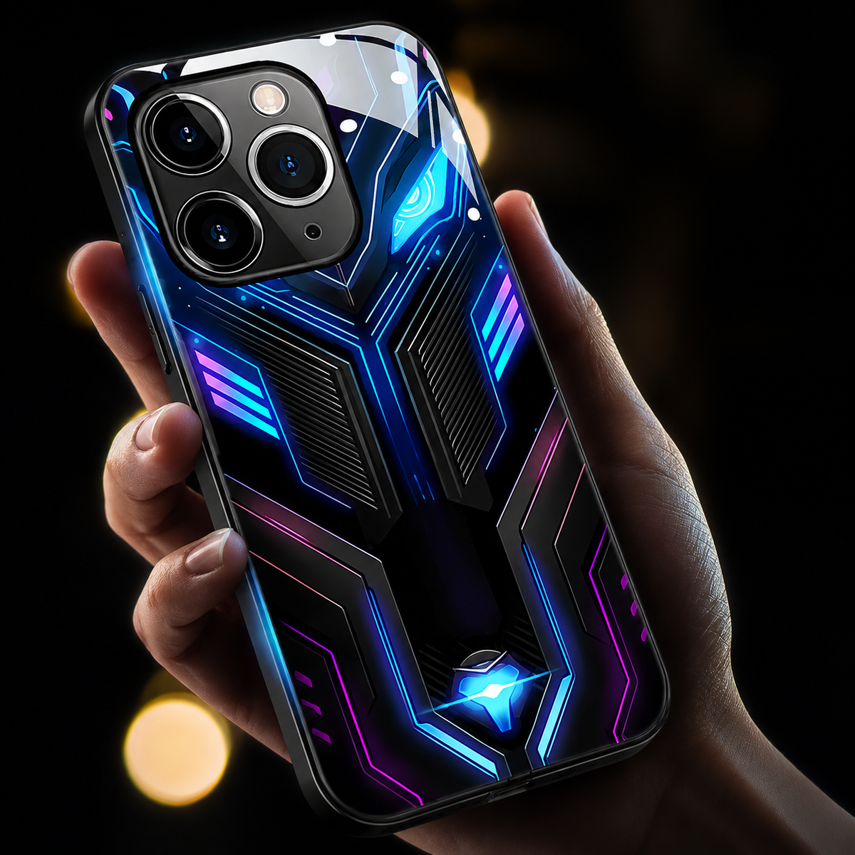 Premium iPhone Case MagSafe Compatible LED Notification Light Shockproof Protective Cover Mecha Design Camera Lens Protection Ultra Thin Slim Design