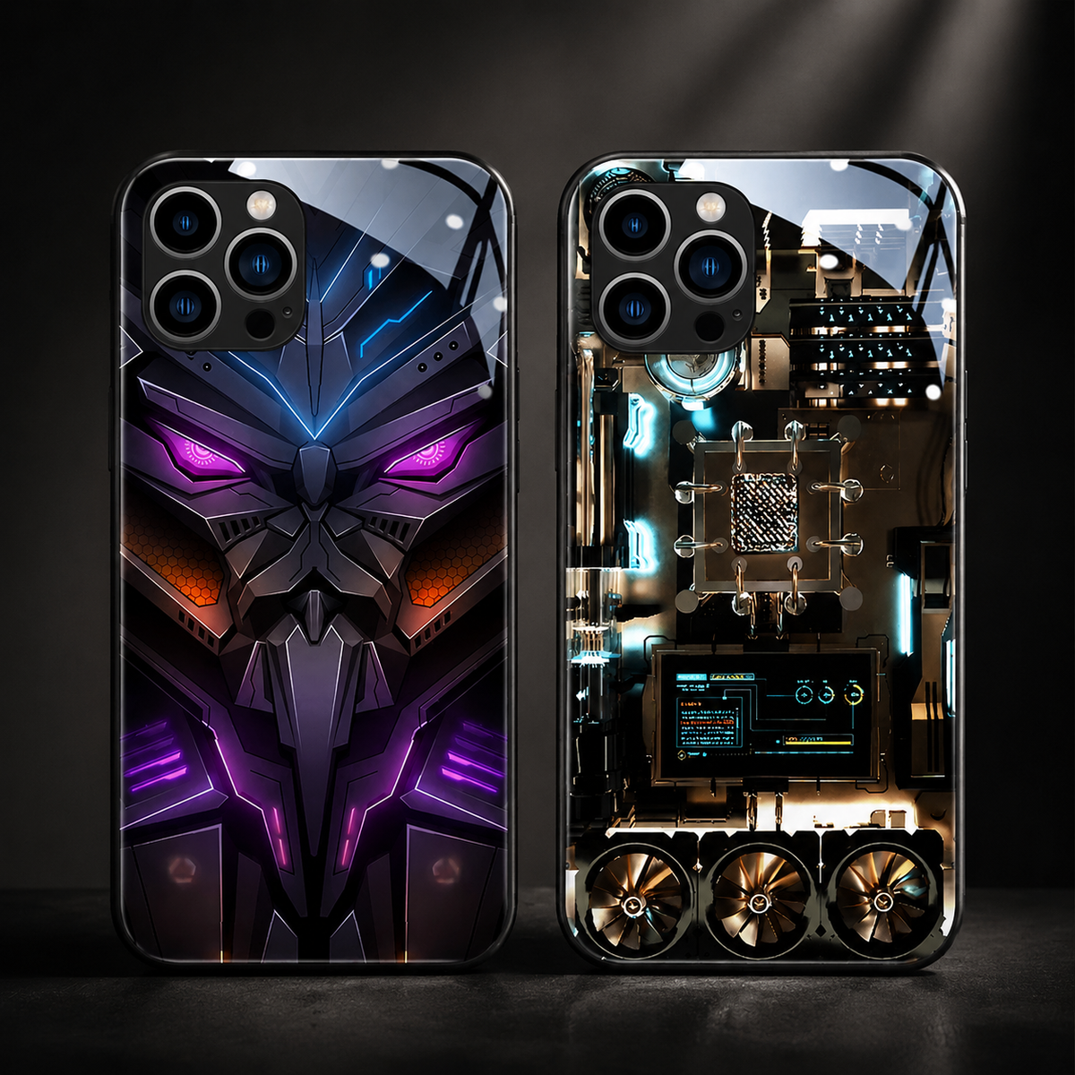 Premium iPhone Case MagSafe Compatible LED Notification Light Shockproof Protective Cover Mecha Design Camera Lens Protection Ultra Thin Slim Design