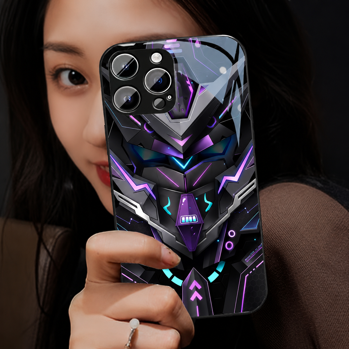 Premium iPhone Case MagSafe Compatible LED Notification Light Shockproof Protective Cover Mecha Design Camera Lens Protection Ultra Thin Slim Design