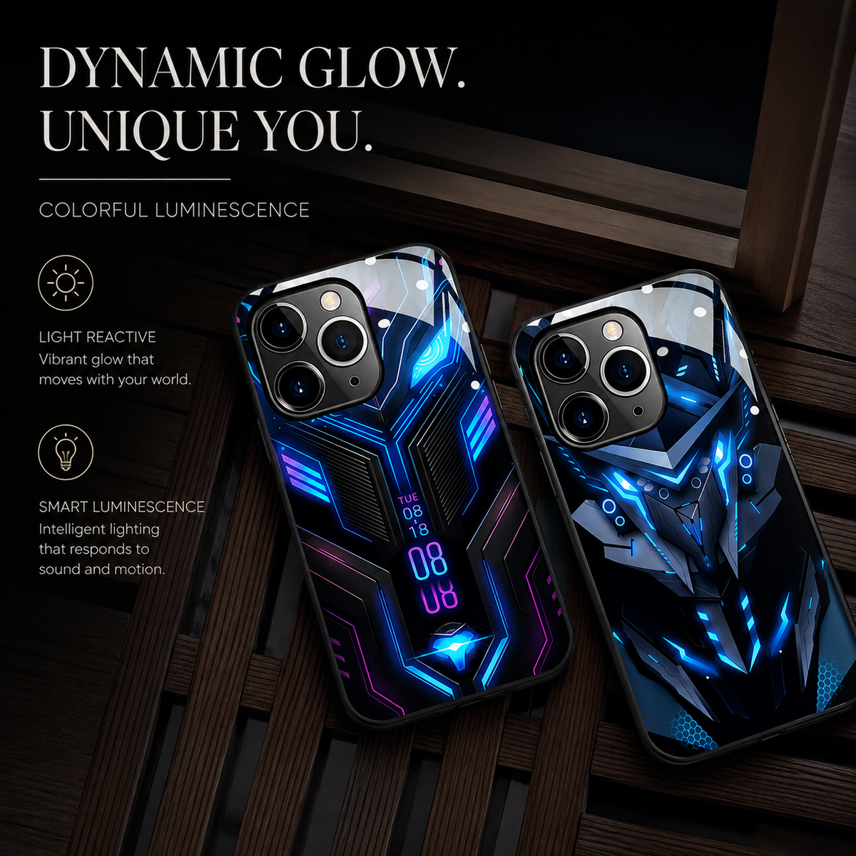 Premium iPhone Case MagSafe Compatible LED Notification Light Shockproof Protective Cover Mecha Design Camera Lens Protection Ultra Thin Slim Design