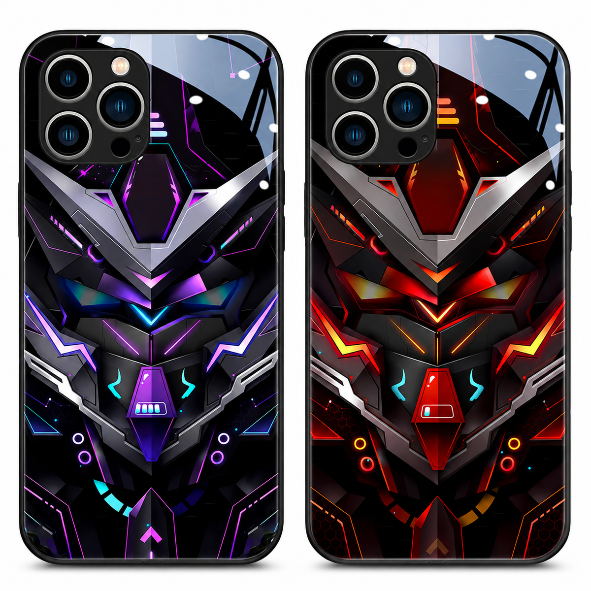 Premium iPhone Case MagSafe Compatible LED Notification Light Shockproof Protective Cover Mecha Design Camera Lens Protection Ultra Thin Slim Design
