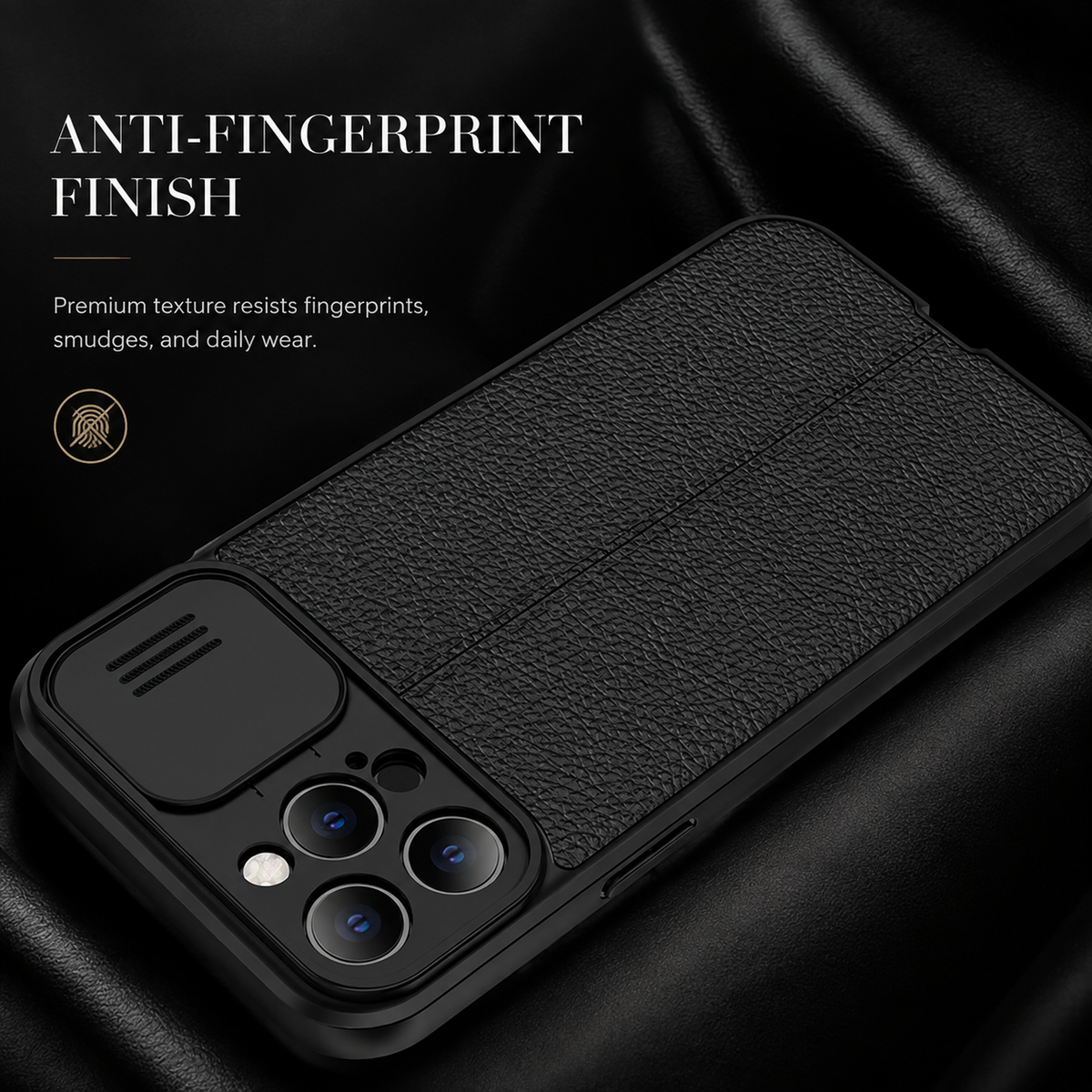 Premium iPhone Case MagSafe Compatible Leather Texture Sliding Camera Cover Shockproof Protective Cover Camera Lens Protection Slim Magnetic Design