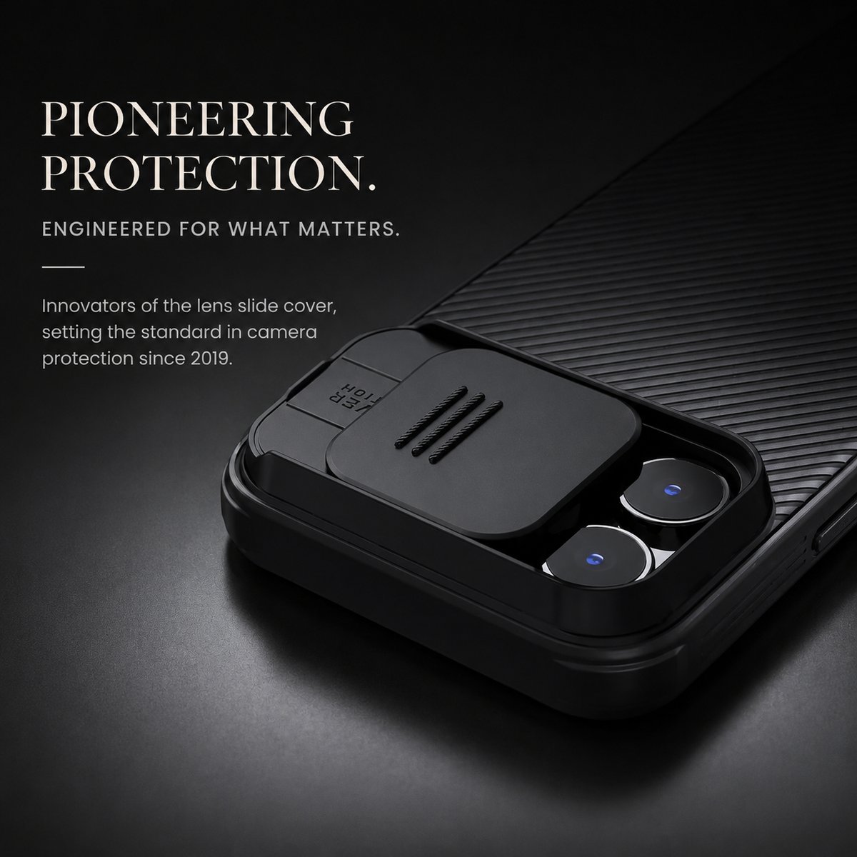 Premium iPhone Case MagSafe Compatible Leather Texture Sliding Camera Cover Shockproof Protective Cover Camera Lens Protection Slim Magnetic Design