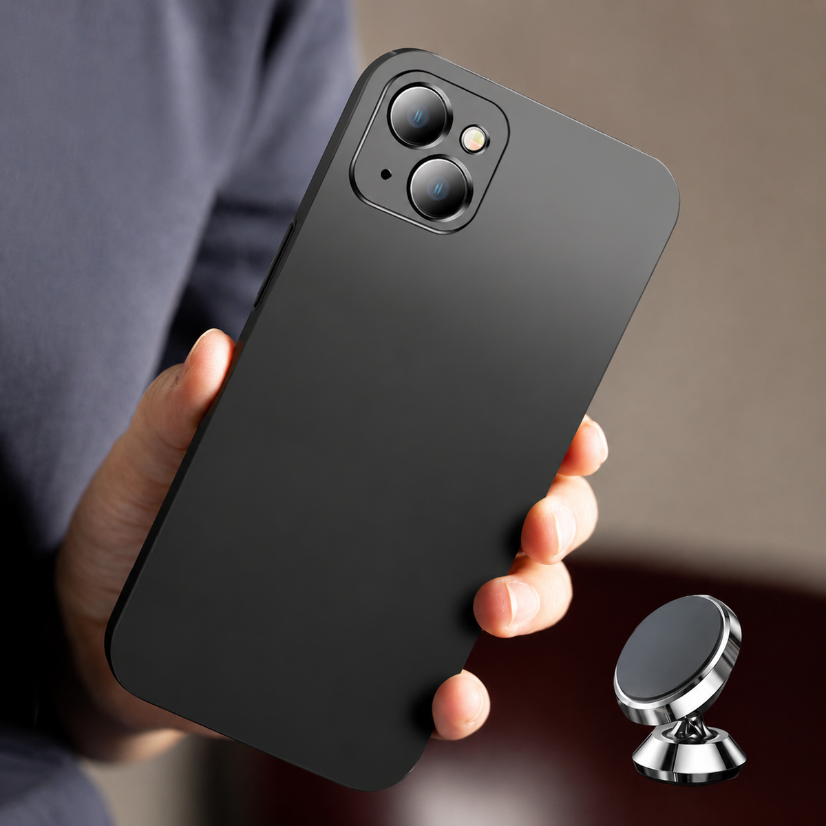 Premium iPhone Case MagSafe Compatible Magnetic Car Mount Matte Shockproof Protective Cover Camera Lens Protection Ultra Thin Slim Design