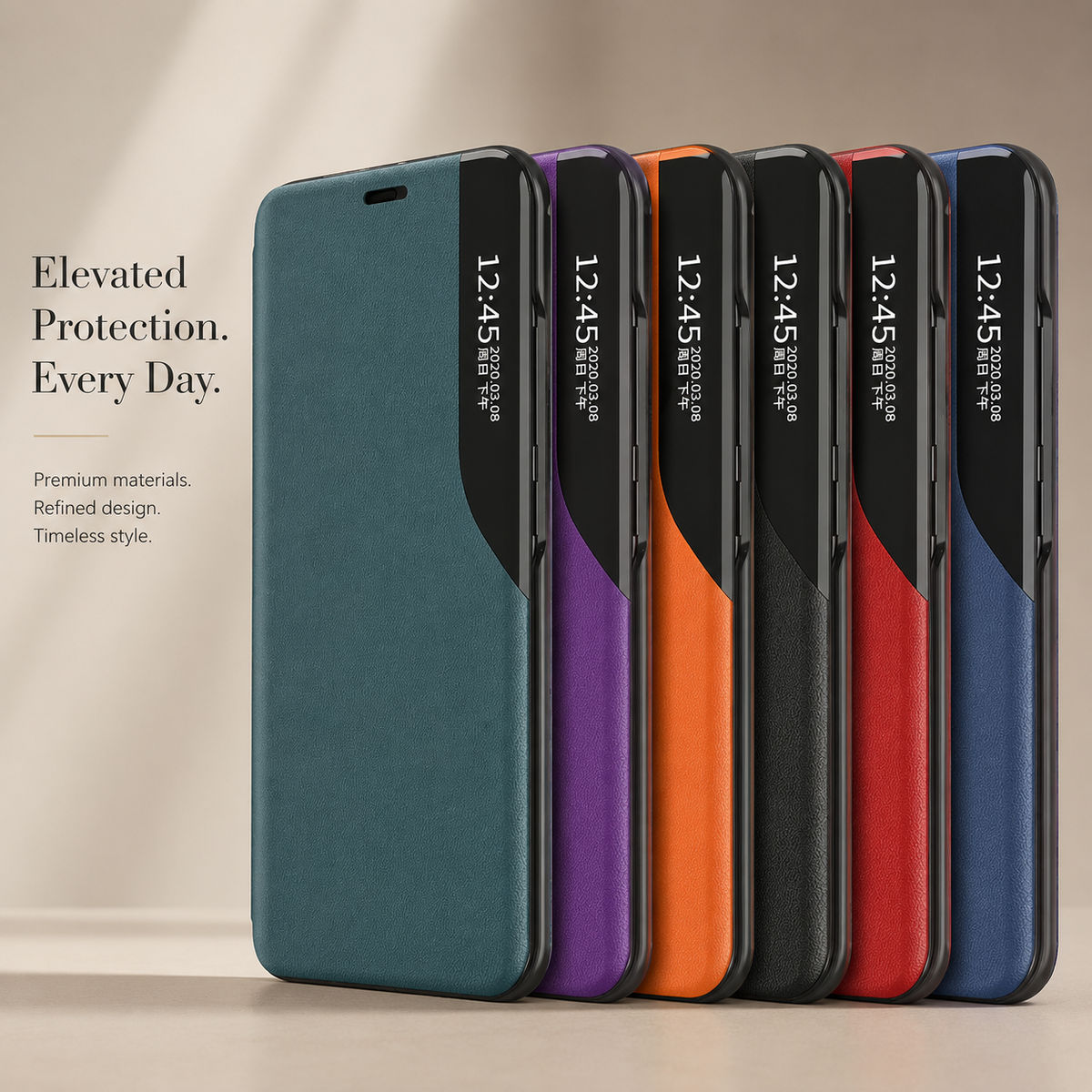 Premium iPhone Case MagSafe Compatible Magnetic Flip Wallet Cover PU Leather Card Holder Kickstand Shockproof Full Protection Camera Lens Guard Slim Design