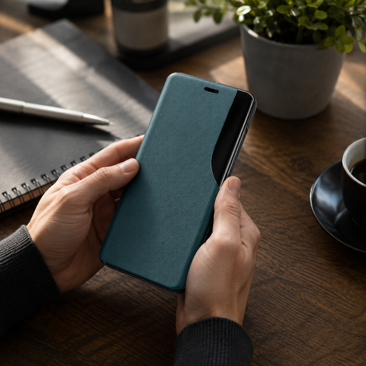 Premium iPhone Case MagSafe Compatible Magnetic Flip Wallet Cover PU Leather Card Holder Kickstand Shockproof Full Protection Camera Lens Guard Slim Design