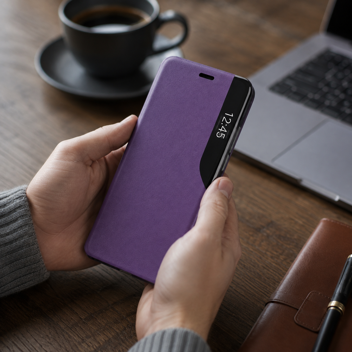 Premium iPhone Case MagSafe Compatible Magnetic Flip Wallet Cover PU Leather Card Holder Kickstand Shockproof Full Protection Camera Lens Guard Slim Design