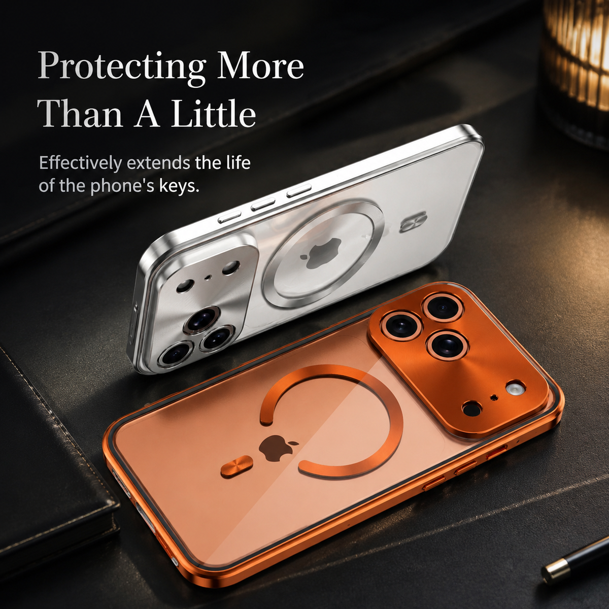 Premium iPhone Case MagSafe Compatible Magnetic Protective Cover Aluminum Frame Privacy Screen Protector Clear Back Shockproof Camera Lens Guard Slim Design