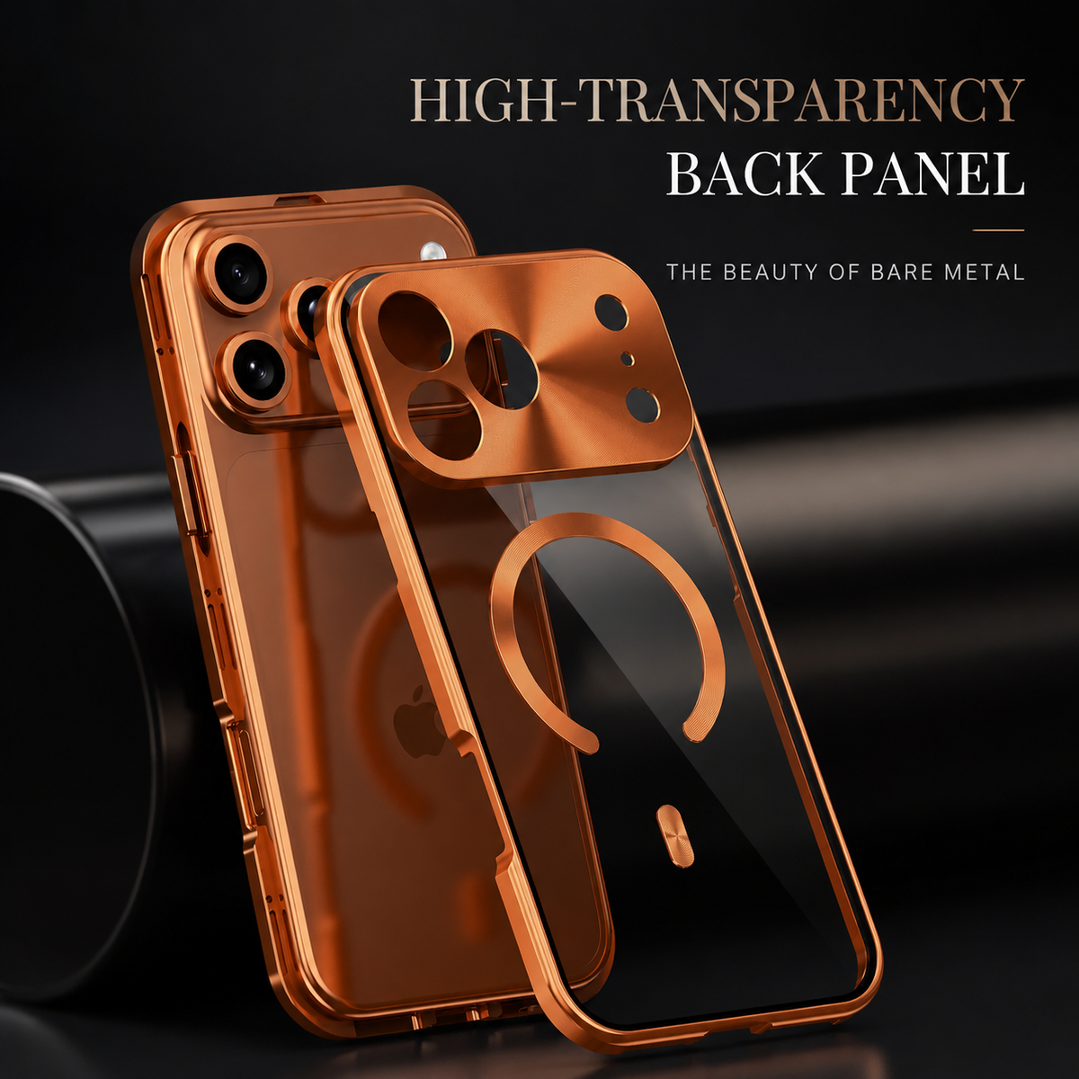 Premium iPhone Case MagSafe Compatible Magnetic Protective Cover Aluminum Frame Privacy Screen Protector Clear Back Shockproof Camera Lens Guard Slim Design