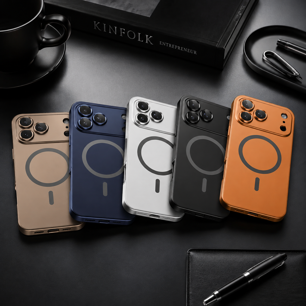 Premium iPhone Case MagSafe Compatible Magnetic Protective Cover Aluminum Metal Frame PC Back Shockproof Camera Lens Protection Ultra Thin Full Protection