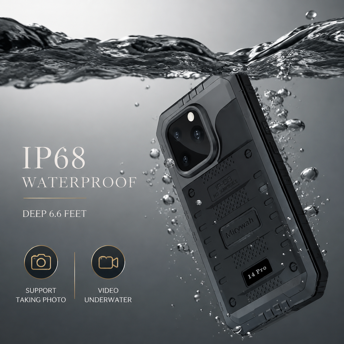 Premium iPhone Case MagSafe Compatible Magnetic Protective Cover IP68 Waterproof Aluminum Armor Frame Shockproof Full Body Protection Camera Lens Guard Rugged Design