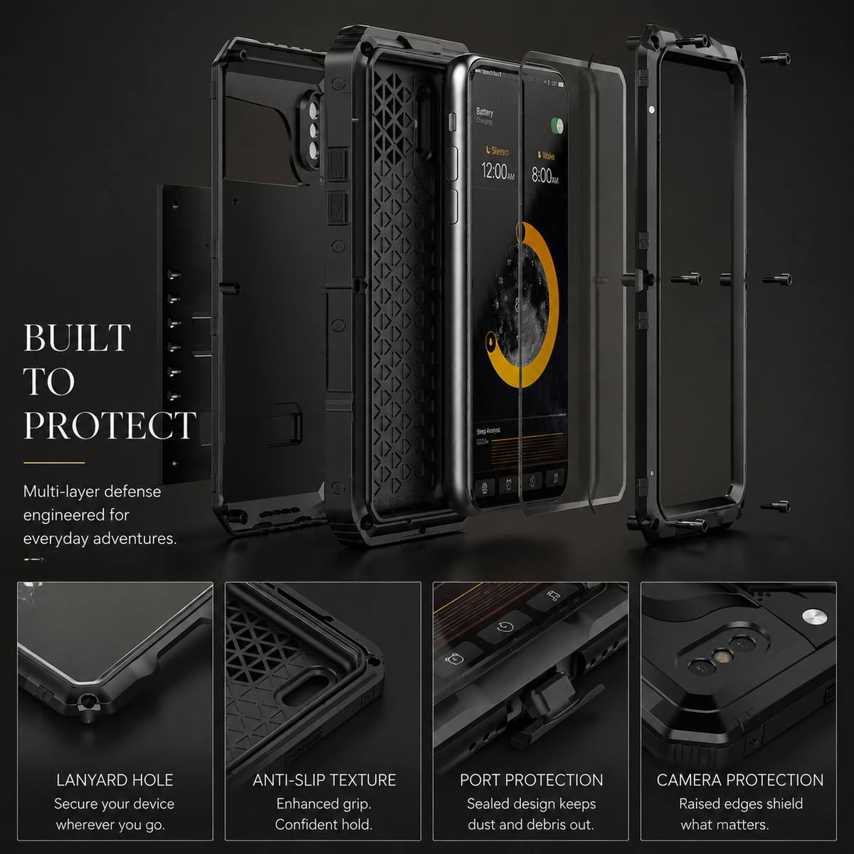 Premium iPhone Case MagSafe Compatible Magnetic Protective Cover IP68 Waterproof Aluminum Armor Frame Shockproof Full Body Protection Camera Lens Guard Rugged Design
