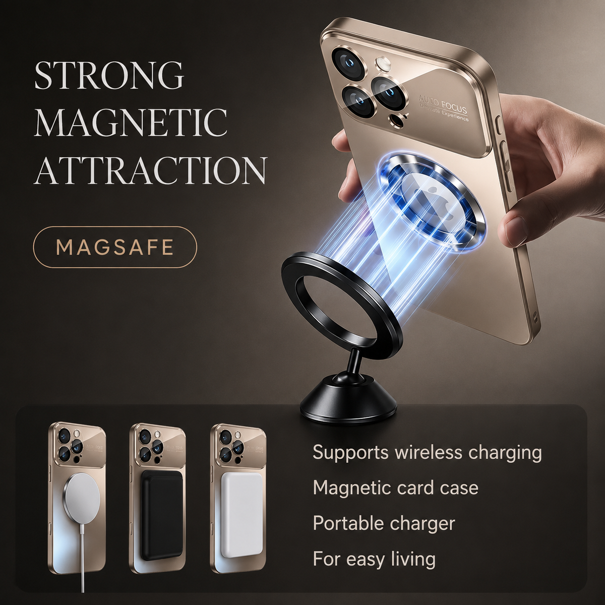 Premium iPhone Case MagSafe Compatible Magnetic Protective Cover Matte Finish Shockproof PC TPU Back Camera Lens Protection Slim Full Protection