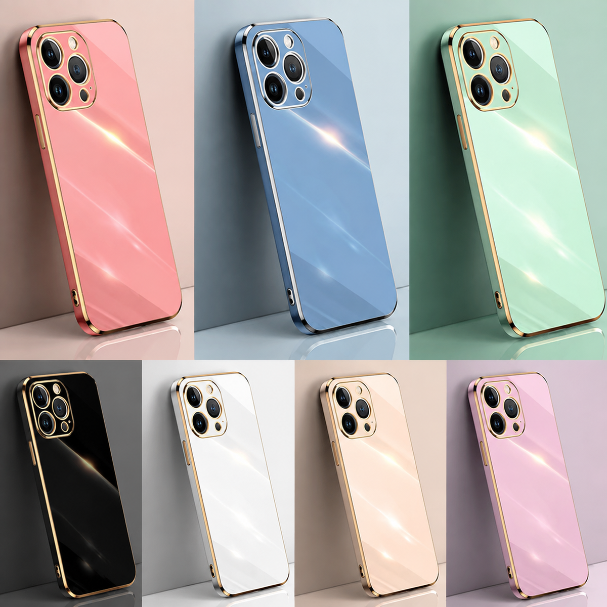 Premium iPhone Case MagSafe Compatible Magnetic Protective Cover Matte Silicone Plating Frame Shockproof Full Protection Camera Lens Guard Slim Design