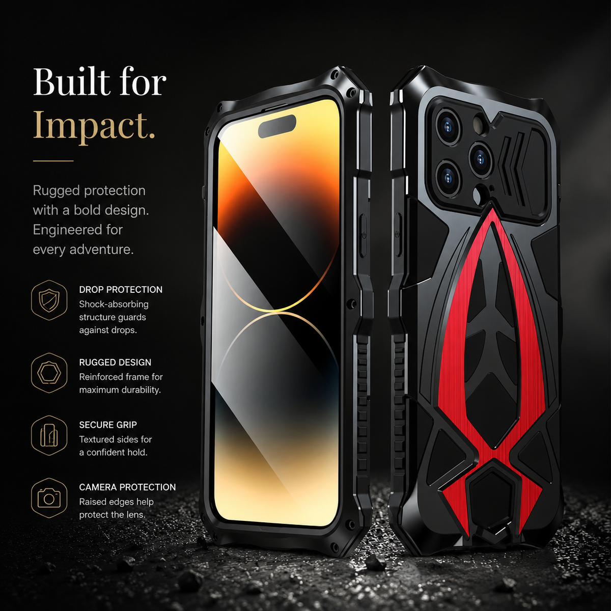 Premium iPhone Case MagSafe Compatible Magnetic Protective Cover Metal Armor Frame Shockproof TPU Interior Camera Lens Protection Ultra Thin Full Protection
