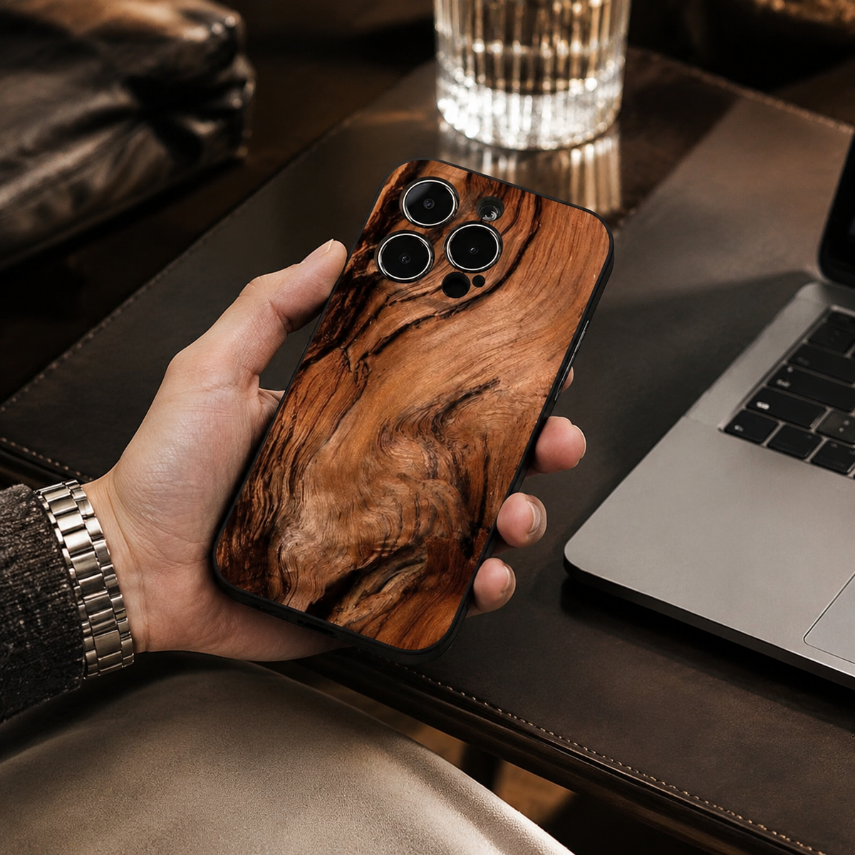Premium iPhone Case MagSafe Compatible Magnetic Protective Cover Natural Wood Back Shockproof TPU Bumper Camera Lens Protection Ultra Thin Slim Design