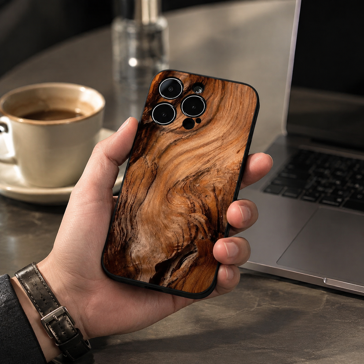Premium iPhone Case MagSafe Compatible Magnetic Protective Cover Natural Wood Back Shockproof TPU Bumper Camera Lens Protection Ultra Thin Slim Design