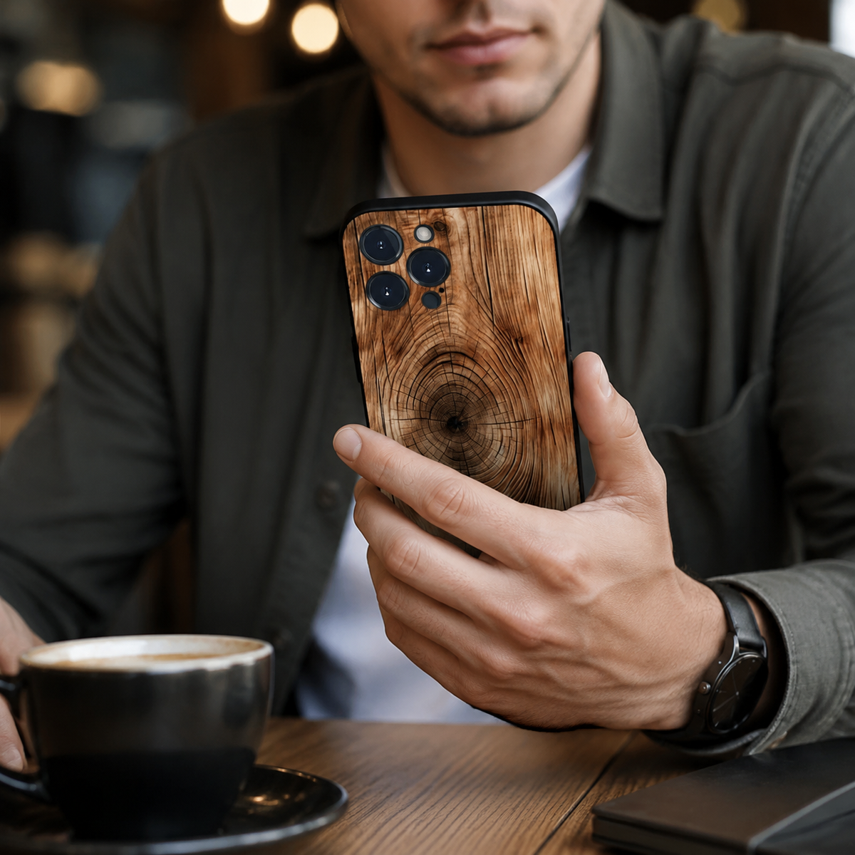 Premium iPhone Case MagSafe Compatible Magnetic Protective Cover Natural Wood Back Shockproof TPU Bumper Camera Lens Protection Ultra Thin Slim Design