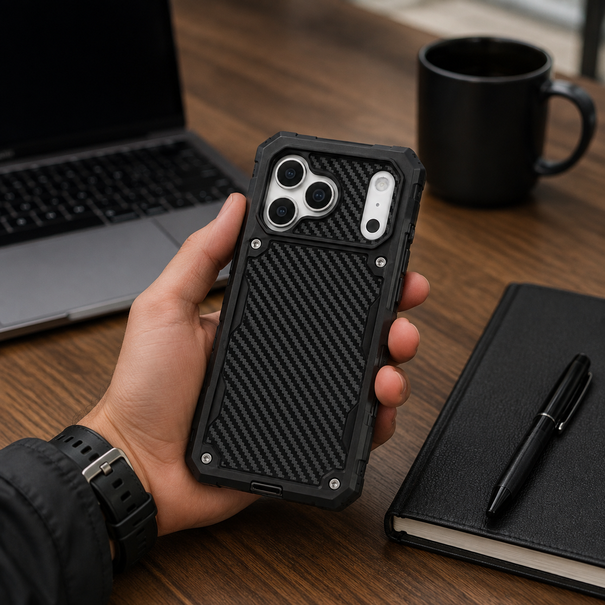 Premium iPhone Case MagSafe Compatible Magnetic Protective Cover Rugged Heavy Duty Shockproof Anti Slip Grip Military Grade Drop Protection Slim Durable Design