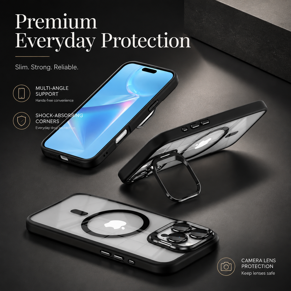 Premium iPhone Case MagSafe Compatible Magnetic Protective Cover Shockproof Bumper Full Body Protection Camera Lens Guard Slim Durable Design
