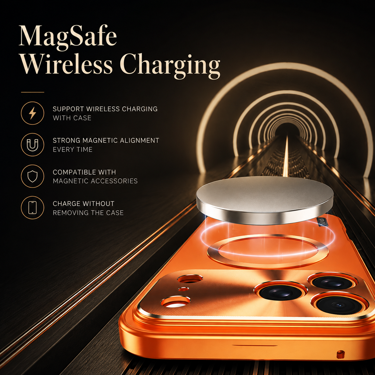 Premium iPhone Case MagSafe Compatible Magnetic Shockproof Protective Cover Aluminum Frame Frosted Matte Back Camera Lens Protection Ultra Thin Full Protection Design