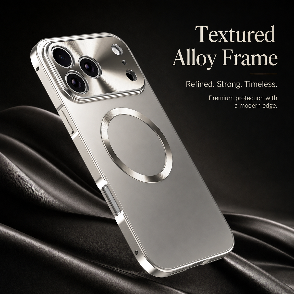 Premium iPhone Case MagSafe Compatible Magnetic Shockproof Protective Cover Aluminum Frame Frosted Matte Back Camera Lens Protection Ultra Thin Full Protection Design