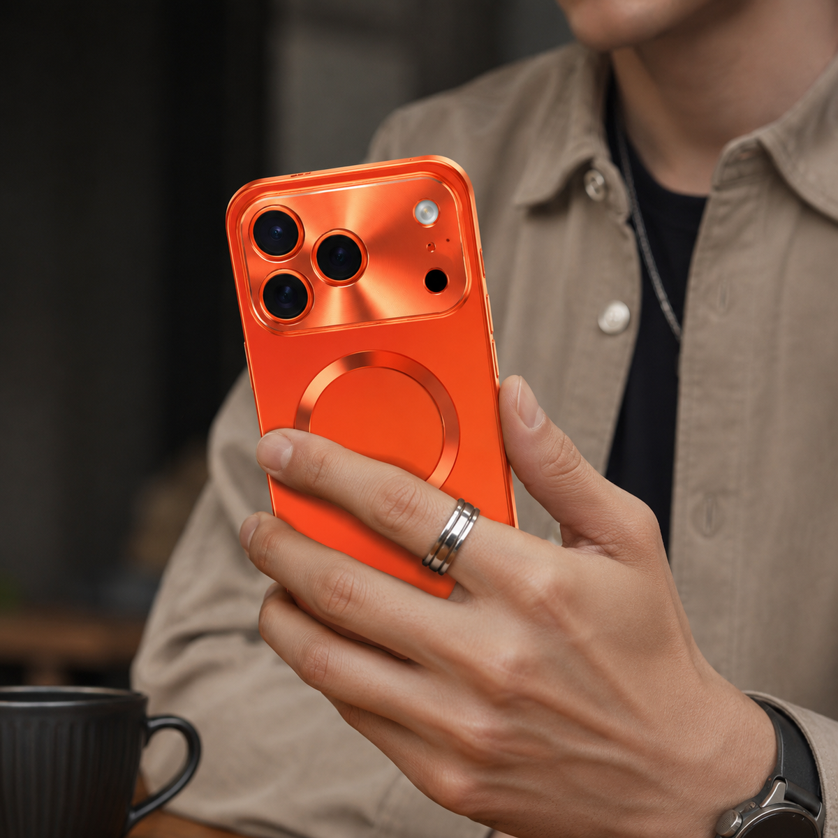 Premium iPhone Case MagSafe Compatible Magnetic Shockproof Protective Cover Aluminum Frame Frosted Matte Back Camera Lens Protection Ultra Thin Full Protection Design