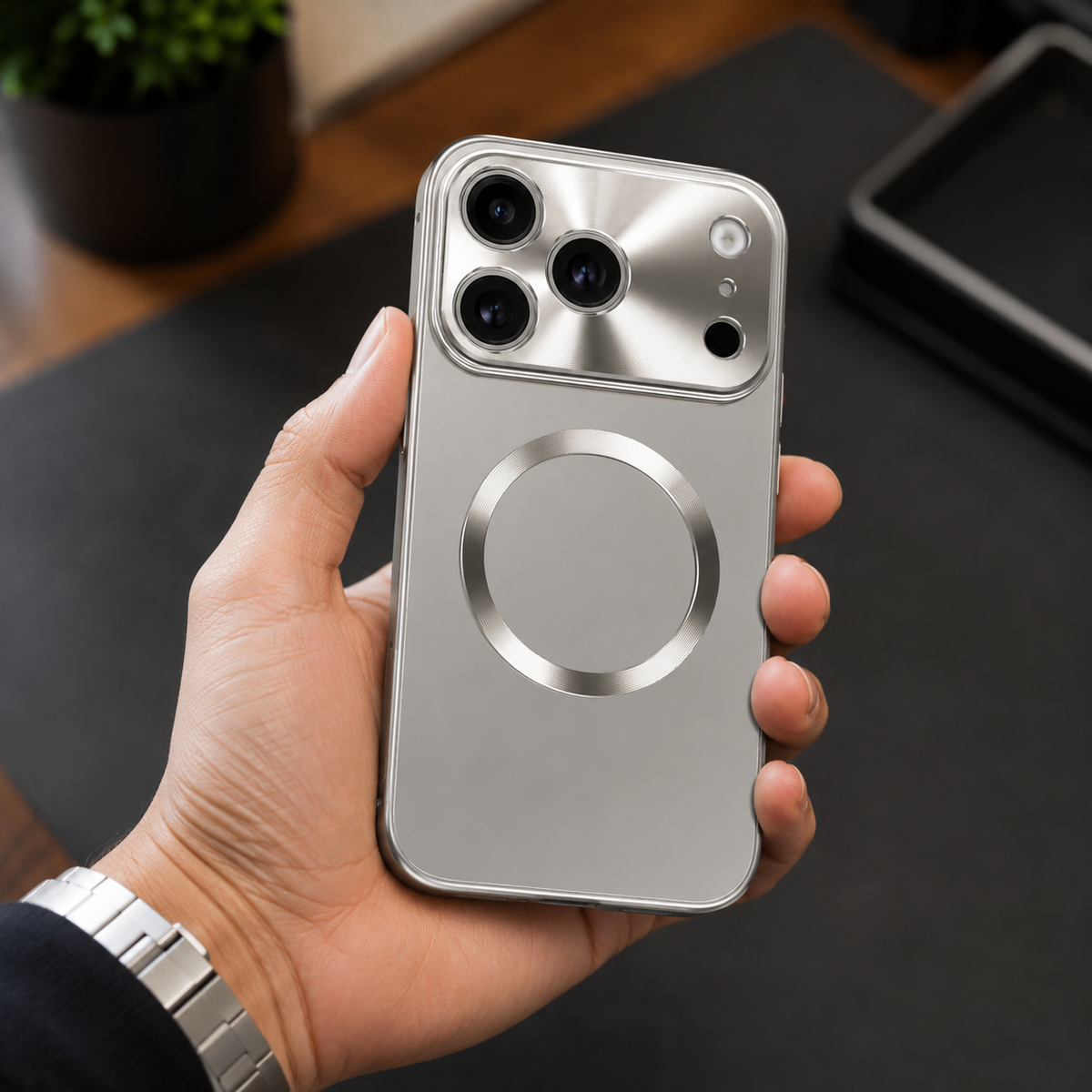 Premium iPhone Case MagSafe Compatible Magnetic Shockproof Protective Cover Aluminum Frame Frosted Matte Back Camera Lens Protection Ultra Thin Full Protection Design