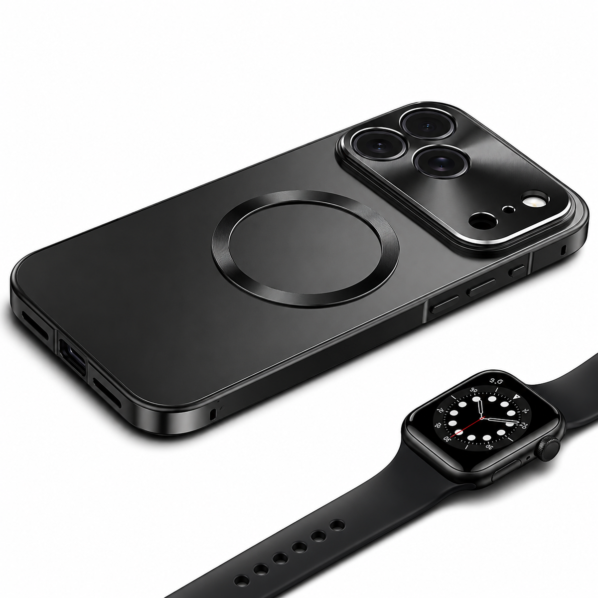Premium iPhone Case MagSafe Compatible Magnetic Shockproof Protective Cover Aluminum Frame Frosted Matte Back Camera Lens Protection Ultra Thin Full Protection Design