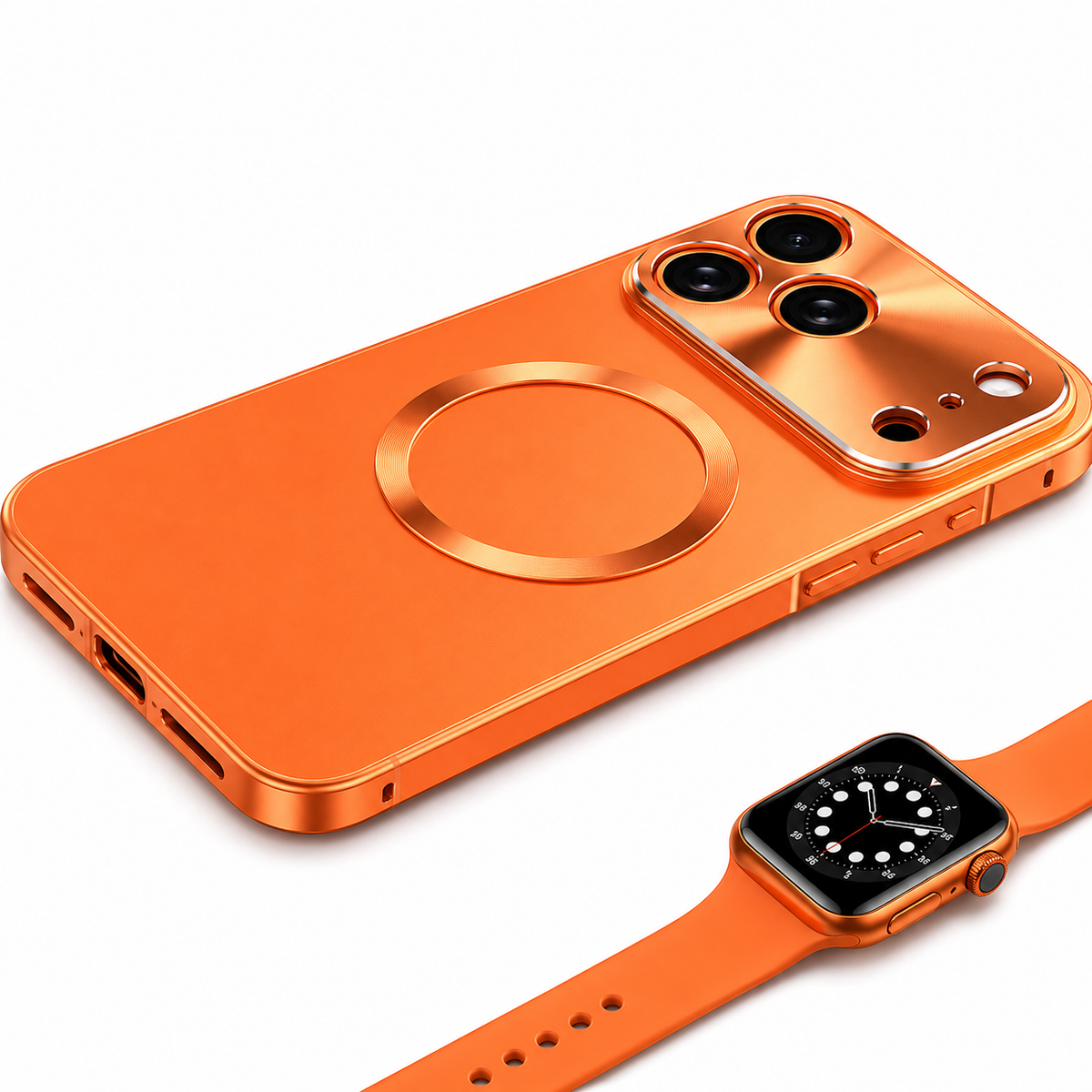 Premium iPhone Case MagSafe Compatible Magnetic Shockproof Protective Cover Aluminum Frame Frosted Matte Back Camera Lens Protection Ultra Thin Full Protection Design