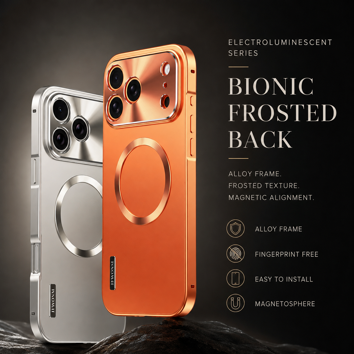 Premium iPhone Case MagSafe Compatible Magnetic Shockproof Protective Cover Aluminum Frame Frosted Matte Back Camera Lens Protection Ultra Thin Full Protection Design