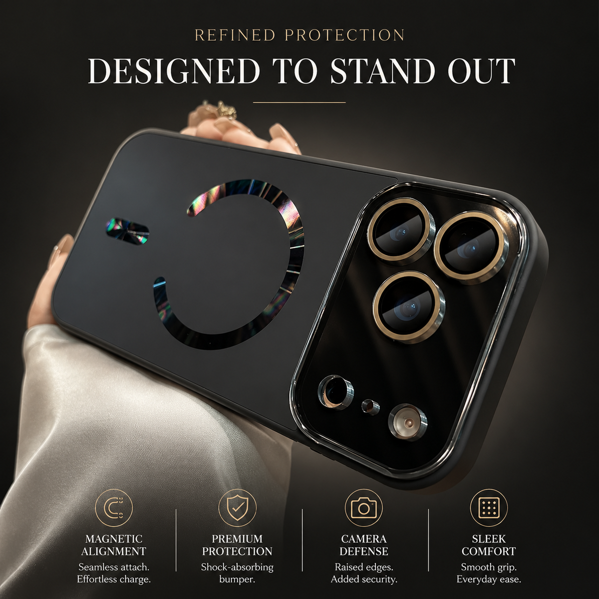 Premium iPhone Case MagSafe Compatible Matte Glass Shockproof Protective Cover Camera Lens Protection Anti Fingerprint Slim Magnetic Full Coverage