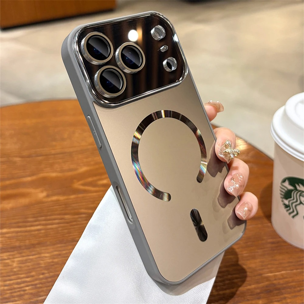 Premium iPhone Case MagSafe Compatible Matte Glass Shockproof Protective Cover Camera Lens Protection Anti Fingerprint Slim Magnetic Full Coverage