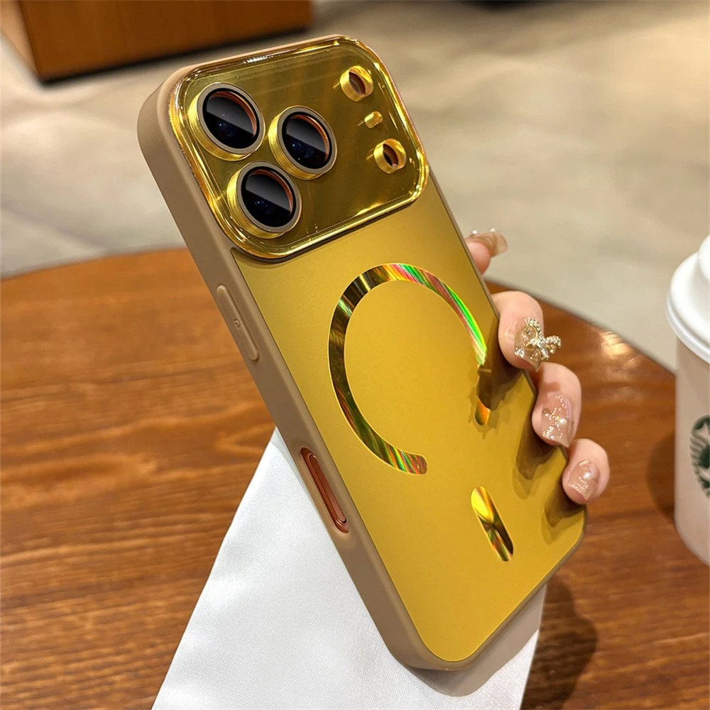 Premium iPhone Case MagSafe Compatible Matte Glass Shockproof Protective Cover Camera Lens Protection Anti Fingerprint Slim Magnetic Full Coverage
