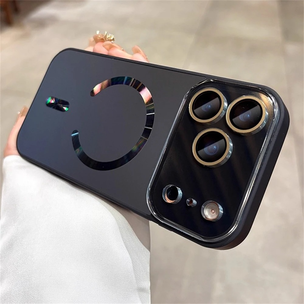 Premium iPhone Case MagSafe Compatible Matte Glass Shockproof Protective Cover Camera Lens Protection Anti Fingerprint Slim Magnetic Full Coverage